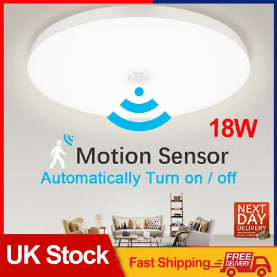 £9.99 • Buy LED Ceiling Light PIR Motion Sensor Light Bathroom Kitchen Living Room Wall Lamp