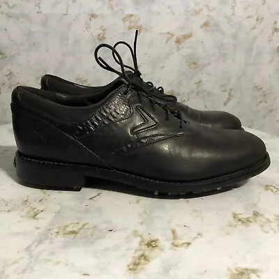 Callaway Tour Men's Sz 10 Golf Shoes Black Leather Lace Up Athletic Low Cleats • $19.60