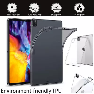 Clear Silicon Gel TPU Protective Case Cover For Apple IPad PRO 12.9  2020/21/18 • £4.75