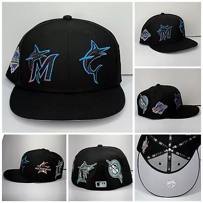 Miami Florida Marlins New Era 59fifty All Over Patch Pride 1997 WS Fitted Hat 7 • $25