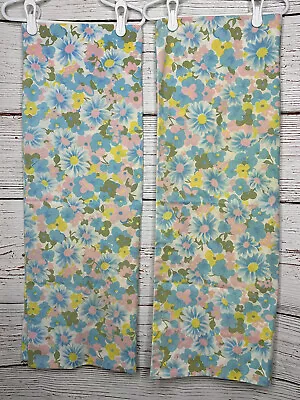 Vintage Pacific Miracale Flower Power Pillowcases 2 Pink Blue Lot *Flaw Read* • $15