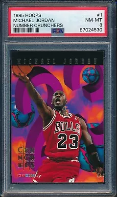 1995 Hoops Number Crunchers Basketball Michael Jordan #1 PSA 8 BULLS NM-MT HOF • $6.50