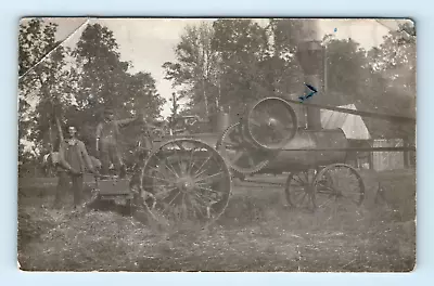 Original Photo Postcard RPPC Steam Traction Engine Tractor Agriculture Gasoline • $99.99