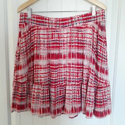 Torrid Mini Lenny Tiered Circle Skirt Red Plaid Size 1/Size 1X • $30