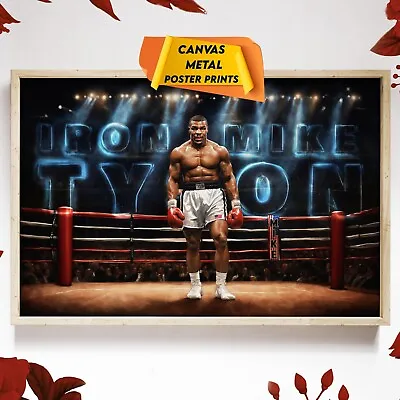 Iron Mike Tyson Painting Boxing Motivational Wall Art Poster Canvas Metal Prints • $149.99