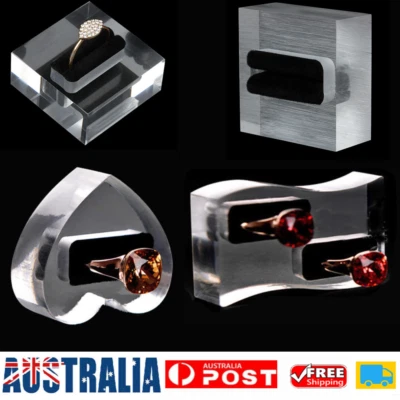 Acrylic Ring Display Holder Showcase Jewelry Organizer Tray Photography Props • $10.50