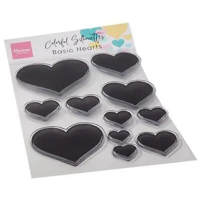 Marianne Design Clear Stamps Colourful Silhouettes - Basic Hearts CS1093 • £8.99