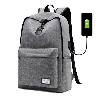 $22.95 • Buy Waterproof Laptop Backpack 17  Travel Rucksack School Bag With USB Charging Port