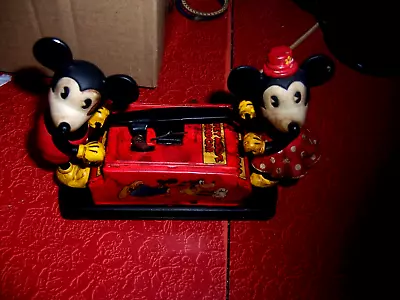 Schylling Disney Mickey Mouse Handcar Wind Up Train Toy - Has Key Retro Vintage • $19.95