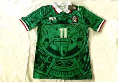 New ABA SPORT Mexico 1998 BLANCO #11 Jersey MEDIUM RETRO France Home TRUE SIZE • $41.95