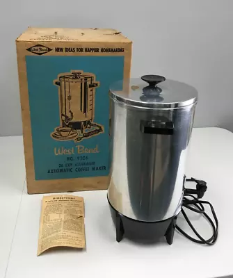 Coffee Maker West Bend 9306 Aluminum 36 Cup Automatic Vintage In Box   P • $35