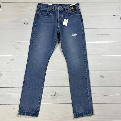 Levi's Premium 501 S Skinny High Rise Big E Blue Jeans Women's Size 31x32 • $44.95