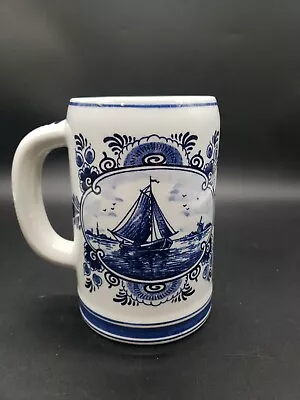 $14.99 • Buy Delft Blue Holland Mug Beer Stein Windmill Sailboat Haindpainted