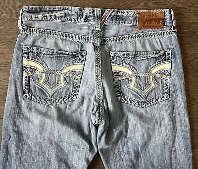 AWESOME Distressed MENS BIG STAR PIONEER Bootcut Jeans Size 36x32 • $34.95