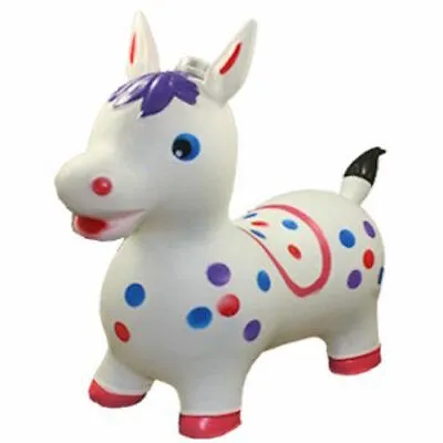 Large WHITE DONKEY HORSE Hopper Ride On Toy Bouncing Inflatable BOUNCE ALONG • $30.91