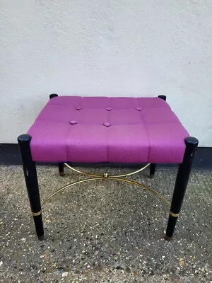 Vintage Librenza G Plan Dressing Table Stool With Purple Fabric Seat • £50