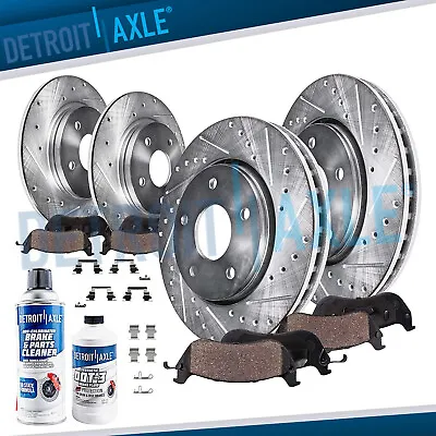 Front & Rear Drilled Rotors + Brake Pads For Dodge Avenger Caliber Jeep Compass • $153.32