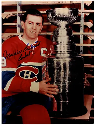 Maurice Richard (HOF '61) Signed 8x10 Photo W/ COA-ROCKET Holding Stanley Cup! • $225