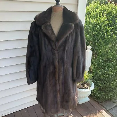 Umber Dusk Mahogany Mink Coat With Hood • $499