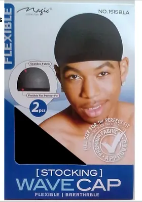 Stocking Wave Caps Black (4pcs) Hip Hop Du Rag DooRag Do Spandex Knit Breathable • $6.99