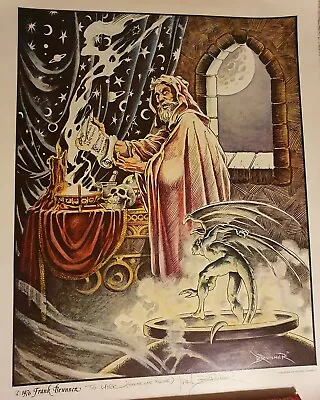 1976 Frank Brunner Signed Merlin Golden Graphics Gargoyle Poster To Lark 420 • $90.95