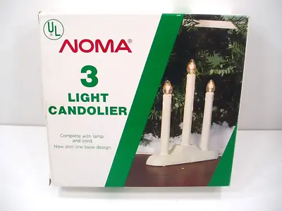 New Vintage Noma 3 Light Candolier Plastic Christmas Lights Works W/ Clear Bulbs • $24.99