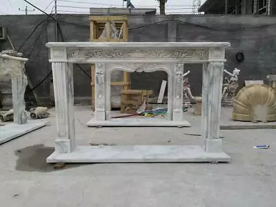 Beautiful Hand Carved Marble French Style Fireplace Mantel - Fg20 • $4500