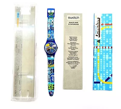 NEW Swatch Watch LONDON CLUB GS106 With Case & London Map 1997 By Ian Anderson • $75.99
