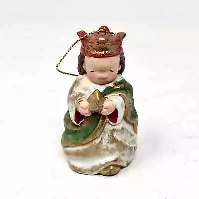 Michel & Co Vintage Wee Three Kings Ornament Ceramic Gold Red Crown • $59.99