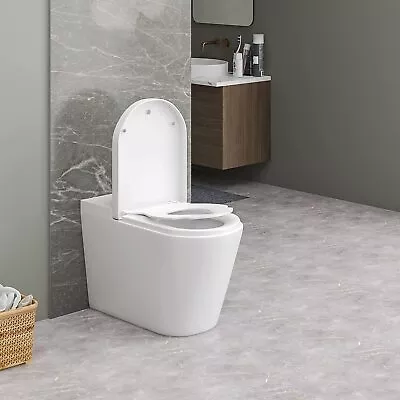 WOLTU Toilet Seat D Shape Soft Close Adjustable Hinge Toilet Lid Cover  • £22.99