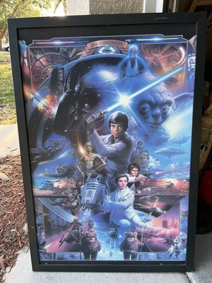$220 • Buy Star Wars 30th Anniversary Lucas Films Tsuneo Sanda 1997 Textured Framed Print 