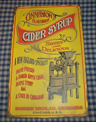 Rustic Advertising Tin/Meal Sign  Cider Syrup  Vintage Farmhouse Country Décor • $10.95