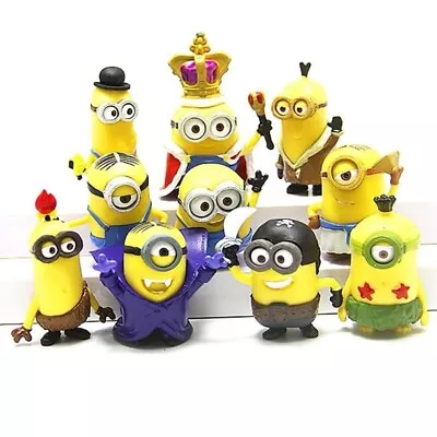 10Pcs/Set Kawaii Minions Figurines Toys 3D Eye Despicable Minions Action Figure • $22.50