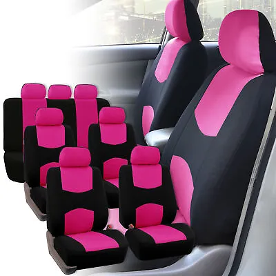 Car Seat Covers 3 Row For Auto SUV VAN 7 Seaters Pink • $47.99