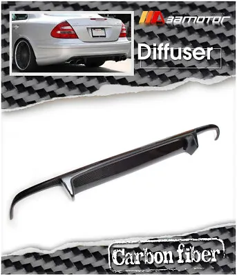 Carbon Fiber Rear Bumper Diffuser Quad 4 Tips Fits Mercedes W211 Sedan E63 AMG • $237.59