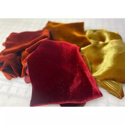 Silk VELVET Autumn Fabric Sample Set Remnants Lot 6 X45  Each • $33.33