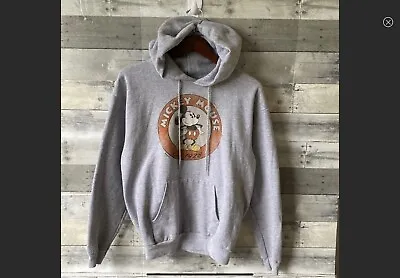 Disney Parks Mickey Mouse Hoodie Sweatshirt Gray Women’s Medium  • $15.90