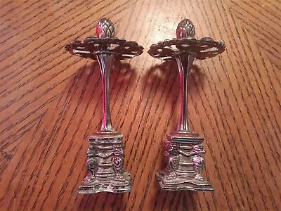 Vintage Retro Earrings Metal Jewelry Display Stand Organizer Set Of 2 • $14.50