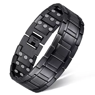 Feraco 3X Magnetic Bracelets For Men Titanium Steel Magnetic Bracelet With 3 • $36.19