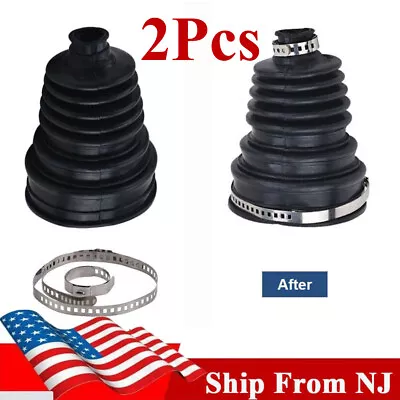 2pc CV Boot Cover Universal Silicone CV Axle Boot Dust Cover Ball Head Clamp Kit • $22.27