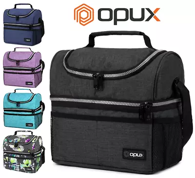 Double Deck Lunch Bag Dual Compartment For Women Men Work Office Insulated Box • $18.99