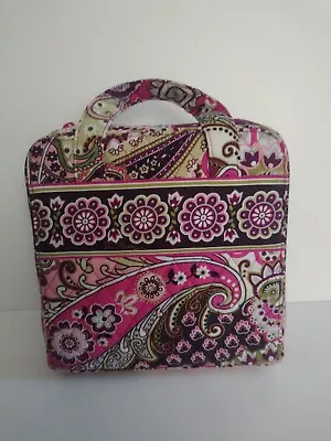 Vera Bradley Makeup Bag Very Berry Paisley Hard Case ID Mesh Pockets Brush • $18