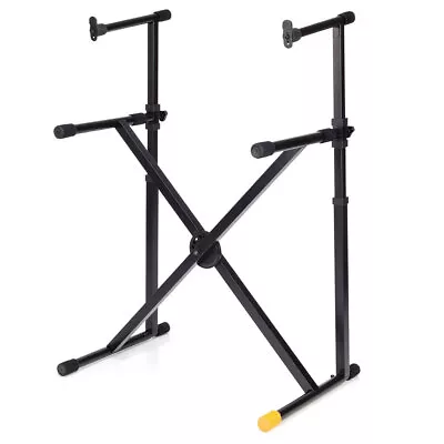 Hercules Double Tier X Braced Stand/Holder W/ Vertical Support F/ Keyboard Black • $139