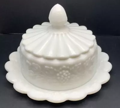 Vintage WESTMORELAND White Milk Glass Covered Cheese Butter Dish • $22