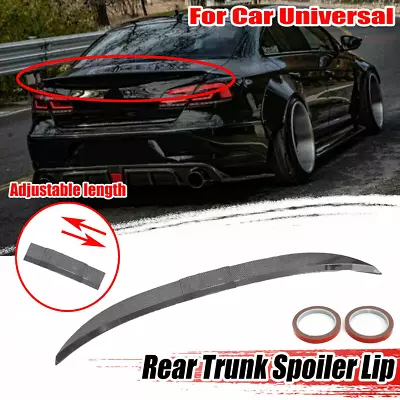 For Car Universal Adjustable Rear Trunk Spoiler Lip Roof Tail Wing Carbon Style • $35.22