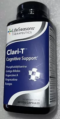 LifeSeasons Clari-T Cognitive Support 60 Vegetarian Capsules  EXP:07/25 • $24.77