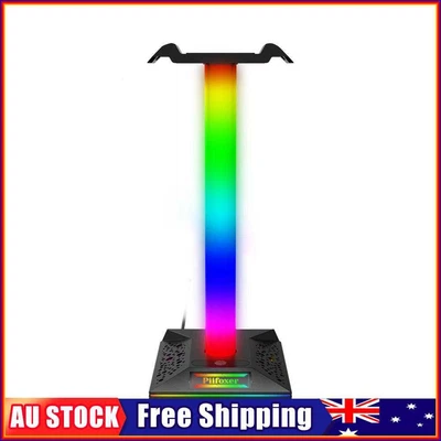 $44.59 • Buy RGB Headphone Stand Dual USB Port Touch Control Desk Gaming Headset Holder