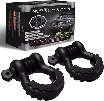 AUTMATCH D Ring Shackle 3/4 Shackles (2 Pack) 41 887Ibs Break Strength With 7/8 • $35.98