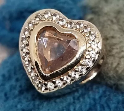 £45 • Buy Genuine Pandora Rose Gold Pink Crystal Sparkling Love Charm  💕 ALE MET 