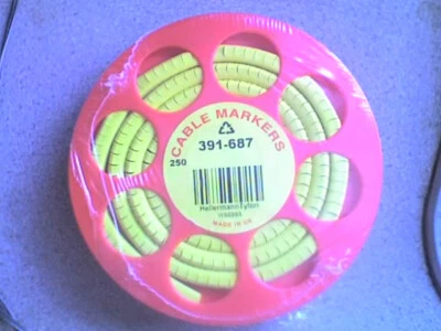 £1.85 • Buy HellermannTyton Helagrip Slide On Cable Marker, Pre-printed 4 Black On Yellow 